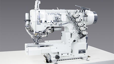 Cylinder arm interlock chainstitch with automatic thread trimming device