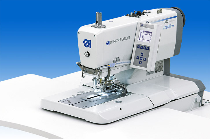 Automatic 2-thread chainstitch eyelet buttonholer with innovative Multiflex cutting system