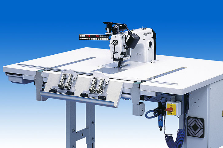 Freely programmable sewing unit for runstitching and trimming small parts