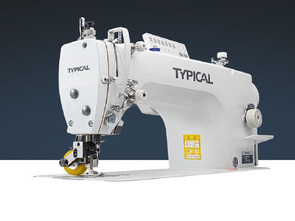 Direct-drive high-speed lockstitch sewing machine  with drop feed and step motor driven puller feed